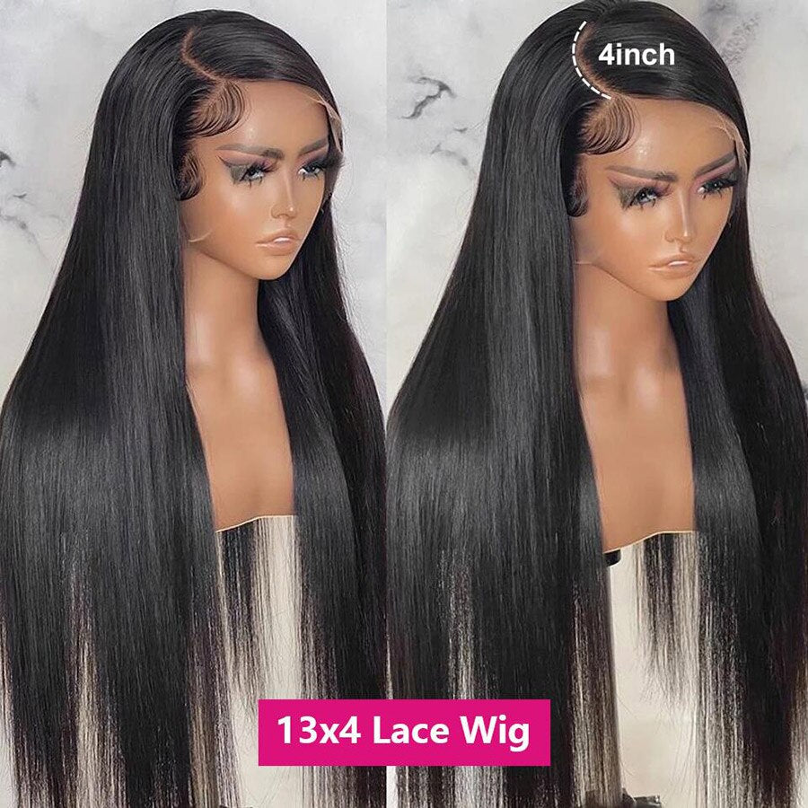 30 Inch 13x4 Straight Lace Front Wig Pre Plucked HD Transparent Lace Wigs 13x1