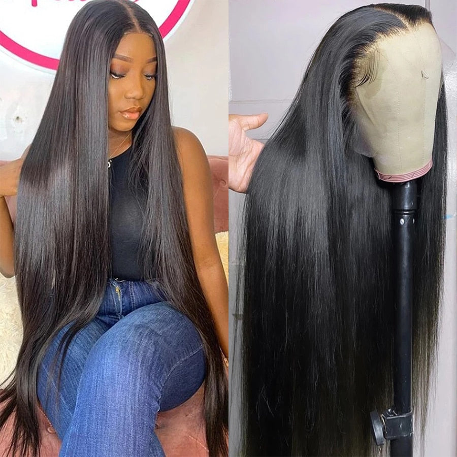 30 Inch 13x4 Straight Lace Front Wig Pre Plucked HD Transparent Lace Wigs 13x1