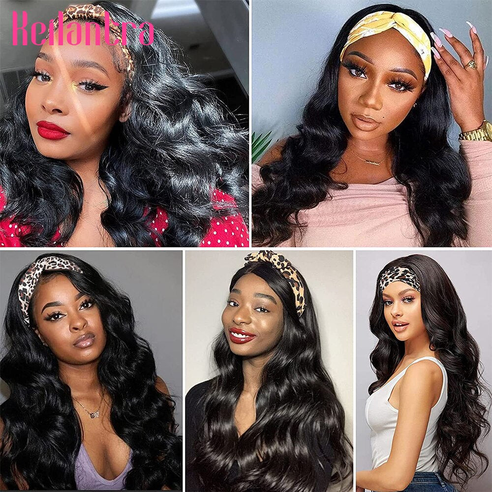 Headband Wig Human Hair Body Wave Wig 180% Density Remy Human Hair Wigs