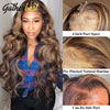 Highlight Wig Human Hair Honey Blonde Body Wave Lace Front Wig P4/27 Ombre Lace Front Wig 13x4 Transparent Lace Wig