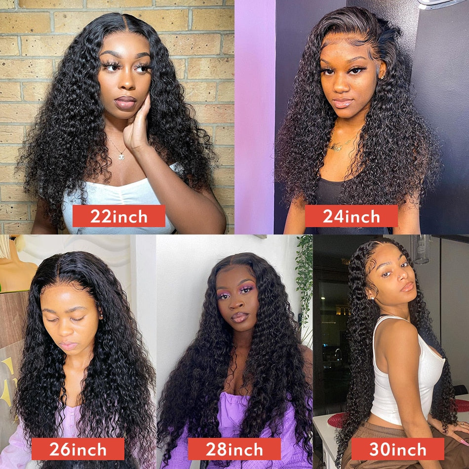 Water Wave Lace Front Wig Full Lace Front Human Hair Wigs For Black Women 30 34 Inch HD