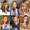 Highlight Bob Wig Human Hair 13X4 Straight Lace Front Wig For Women P4/27 Ombre Human Hair Bob Wigs