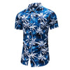 Fashion Flower Design Short Sleeve Casual Shirts Men's Hawaiian Blouse