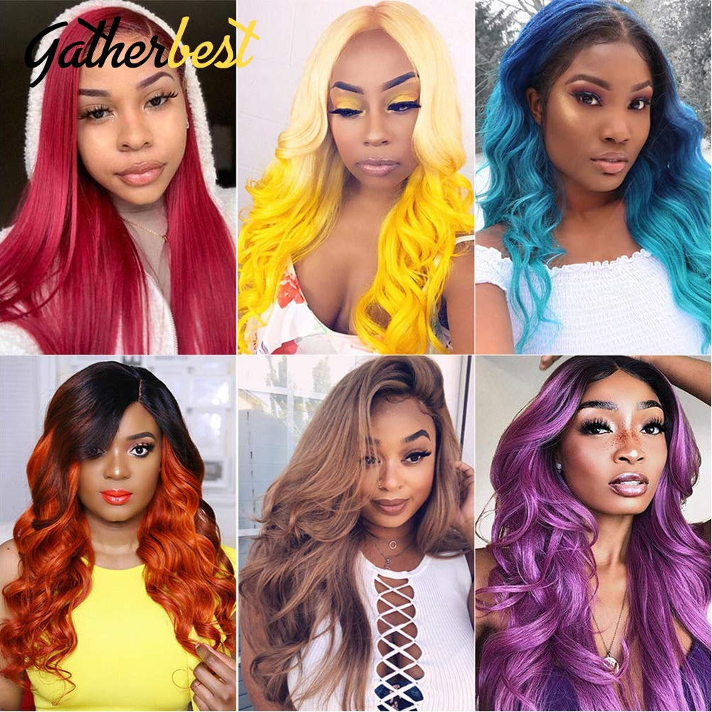 Colored Lace Frontal Wig 13x4 Lace Front Wigs For Black Women Brazilian Hair 150% Remy Wig