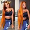 Ginger Human Hair Wig 34 Inch Straight Human Hair Wig For Black Women Glueless 4x4 Straigh