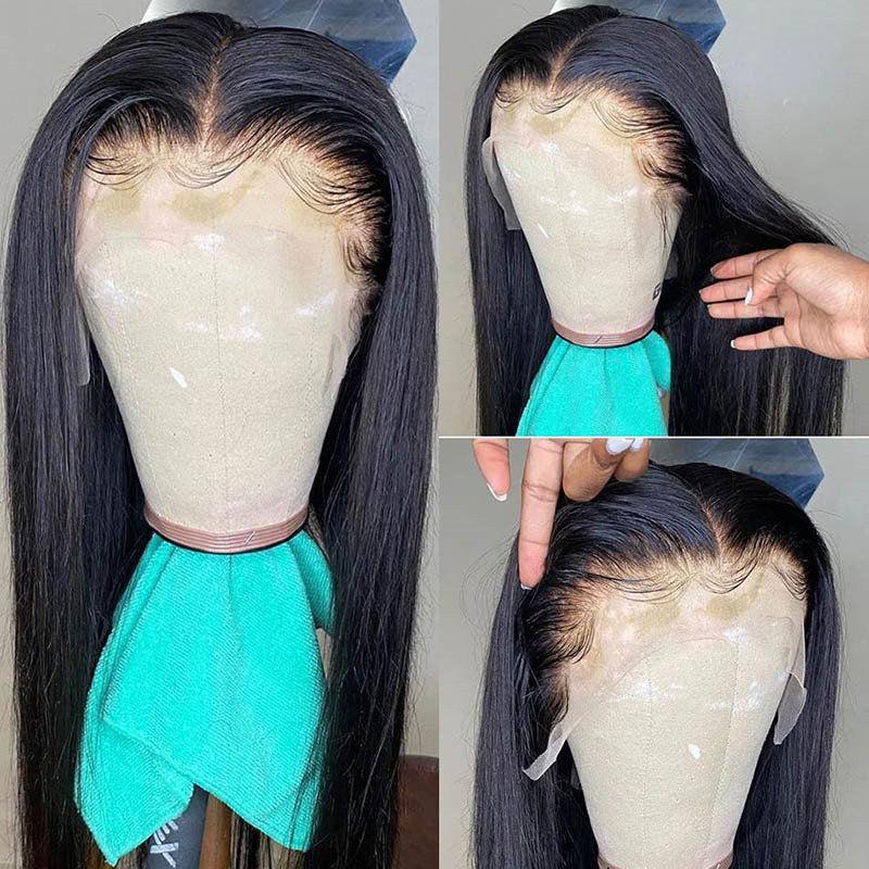 Human Hair Wigs 13x4 HD Transparent Lace Frontal Wig 4x4 Lace Closure Wig