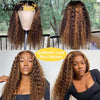 Highlight Lace Frontal Wig Curly Human Hair Wig Ombre P2/30 Colored Deep Wave Lace Front Wigs