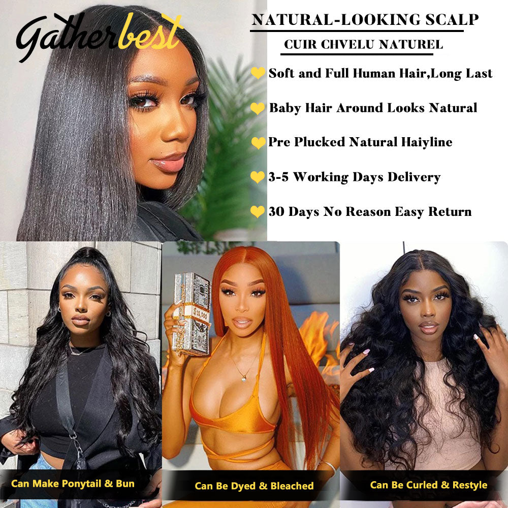 Straight Lace Front Wig Human Hair 13x4 HD Lace Frontal Wigs