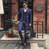 ( Jacket + Vest + Pants ) Fashion Boutique Mens Plaid Formal Business Suit 3 Piece Set Men