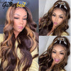 Highlight Wig Human Hair Honey Blonde Body Wave Lace Front Wig P4/27 Ombre Lace Front Wig 13x4 Transparent Lace Wig