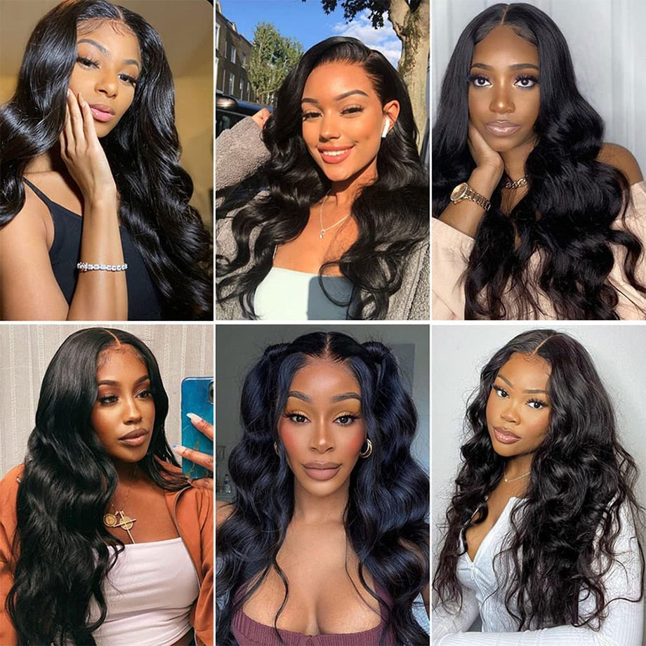 13x6 Lace Frontal Wig Human Hair Body Wave HD Transparent Lace Front Wigs Pre Plucked