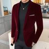 Luxury Blazer Shiny Wine Red Blue Black Contrast Color Stand-up Collar Blazer Slim Fit Suit Party Prom Wedding Dress Jacket