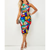 Summer Sexy High Waist Slit Patchwork Sleeveless Dress Female Clothing