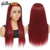 99J Burgundy Straight Wig 13x4 HD Transparent Lace Front Human Hair Wigs