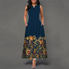 Bohemian Floral Printing Hollow Out Elegant Dresses For Women Large Swing Sexy