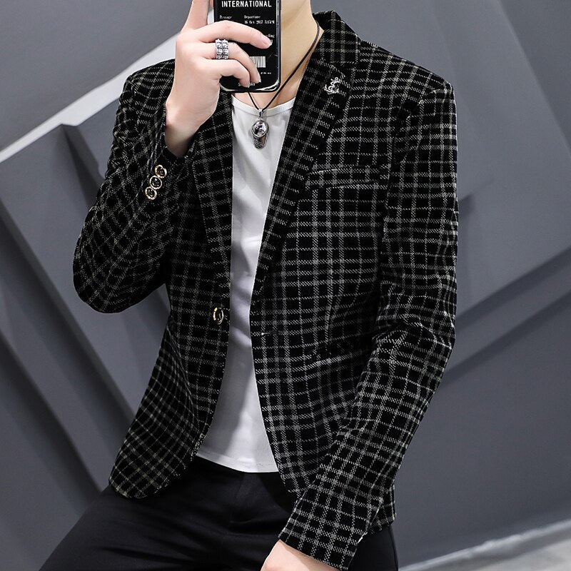 Mens Blazers Slim Fit Suits for Men Business Formal Coat Mens Wedding Suit