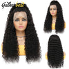 Deep Wave Frontal Wig 13x4 Transparent Lace Frontal Wig Human Hair 180 Density Curly Human Hair