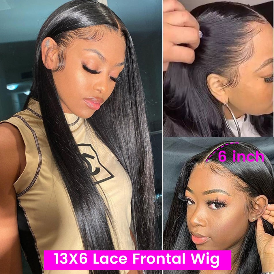 HD Lace Frontal Wig Straight Transparent 13x4 13x6 Lace Front Human Hair Wigs