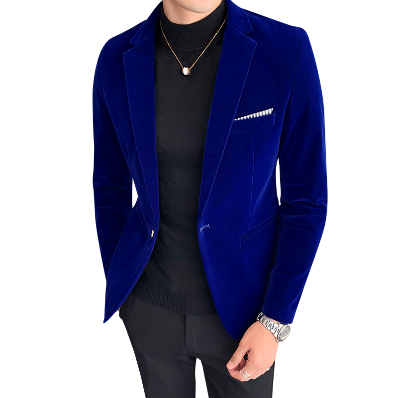 5XL New Autum Velvet Wedding Dress Coat Mens Blazer Jacket Fashion Casual Suit Jacket Stage Men&#39;s