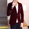 5XL New Autum Velvet Wedding Dress Coat Mens Blazer Jacket Fashion Casual Suit Jacket Stage Men's