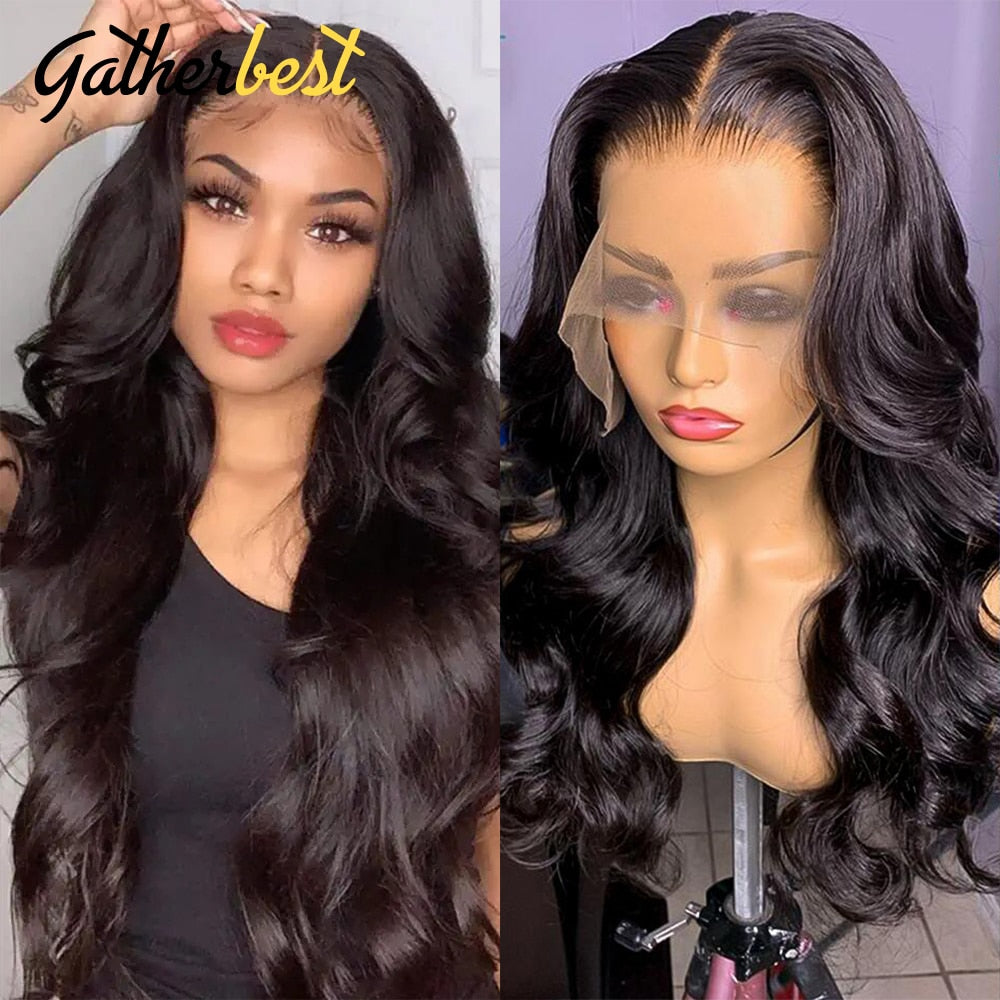 13x6 Lace Frontal Wig Human Hair Body Wave HD Transparent Lace Front Wigs Pre Plucked