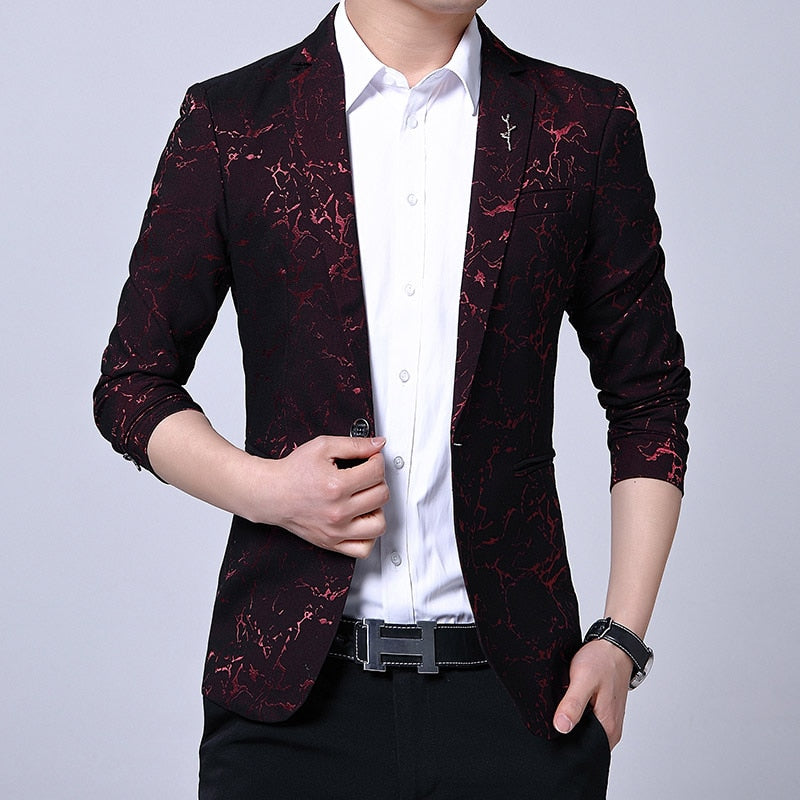 Luxury Blazer Shiny Wine Red Blue Black Contrast Color Stand-up Collar Blazer Slim Fit Suit Party Prom Wedding Dress Jacket