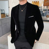 5XL New Autum Velvet Wedding Dress Coat Mens Blazer Jacket Fashion Casual Suit Jacket Stage Men's