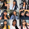 Straight Wig With Bangs 26 Inch Human Hair Wig for Black Women